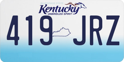 KY license plate 419JRZ