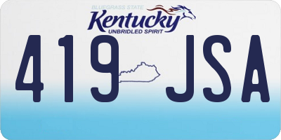 KY license plate 419JSA