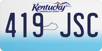 KY license plate 419JSC