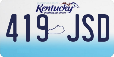 KY license plate 419JSD