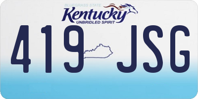 KY license plate 419JSG