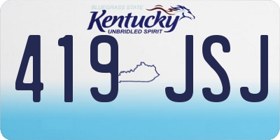 KY license plate 419JSJ