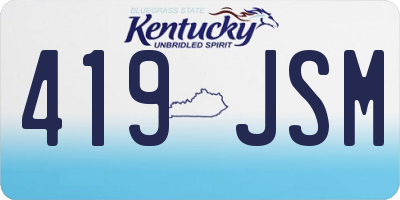 KY license plate 419JSM