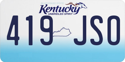 KY license plate 419JSO