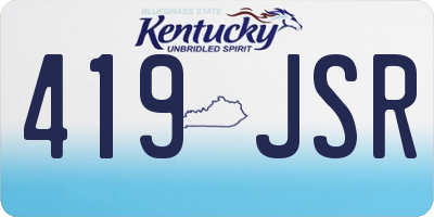 KY license plate 419JSR