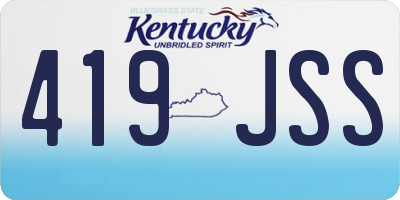 KY license plate 419JSS