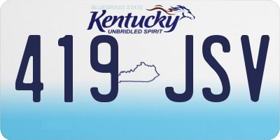 KY license plate 419JSV