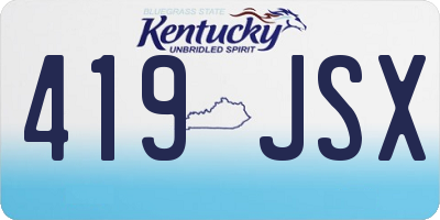 KY license plate 419JSX