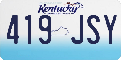 KY license plate 419JSY