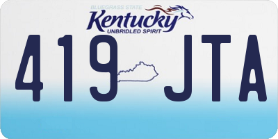 KY license plate 419JTA