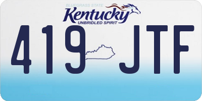 KY license plate 419JTF