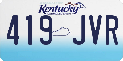 KY license plate 419JVR