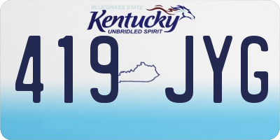 KY license plate 419JYG