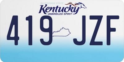 KY license plate 419JZF