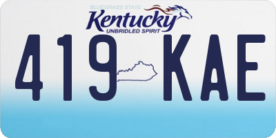 KY license plate 419KAE