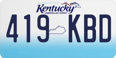 KY license plate 419KBD