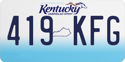 KY license plate 419KFG