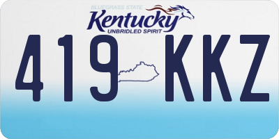 KY license plate 419KKZ