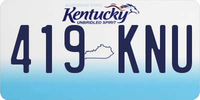 KY license plate 419KNU