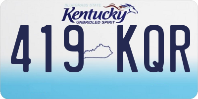 KY license plate 419KQR