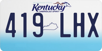 KY license plate 419LHX