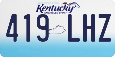 KY license plate 419LHZ