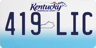 KY license plate 419LIC