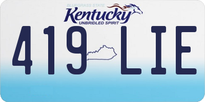 KY license plate 419LIE