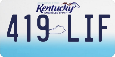KY license plate 419LIF