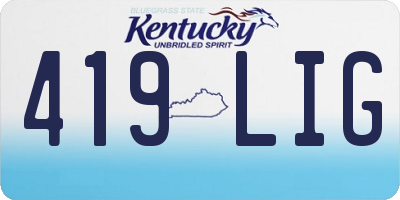 KY license plate 419LIG