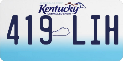 KY license plate 419LIH
