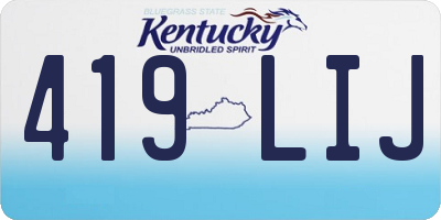 KY license plate 419LIJ