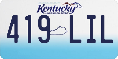 KY license plate 419LIL