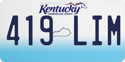 KY license plate 419LIM