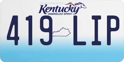 KY license plate 419LIP