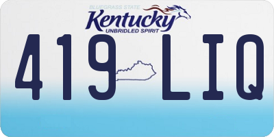 KY license plate 419LIQ