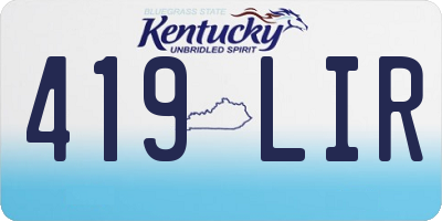KY license plate 419LIR