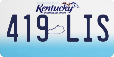 KY license plate 419LIS