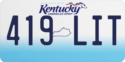 KY license plate 419LIT