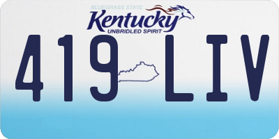 KY license plate 419LIV