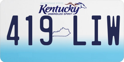 KY license plate 419LIW