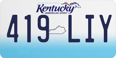 KY license plate 419LIY