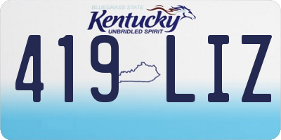 KY license plate 419LIZ