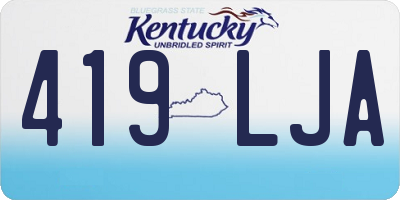 KY license plate 419LJA