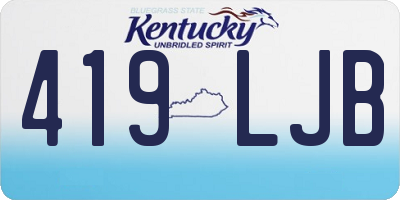 KY license plate 419LJB