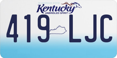 KY license plate 419LJC