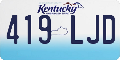 KY license plate 419LJD