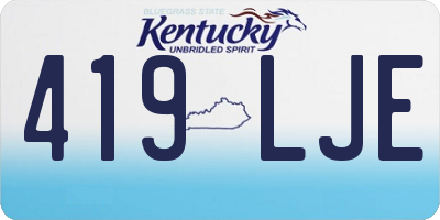 KY license plate 419LJE