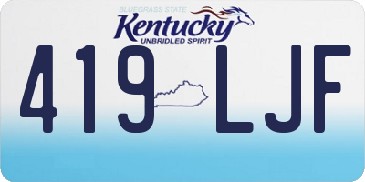 KY license plate 419LJF
