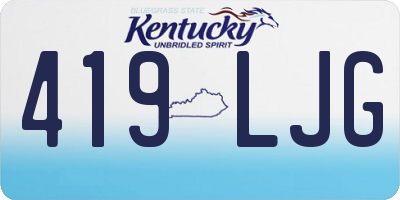 KY license plate 419LJG